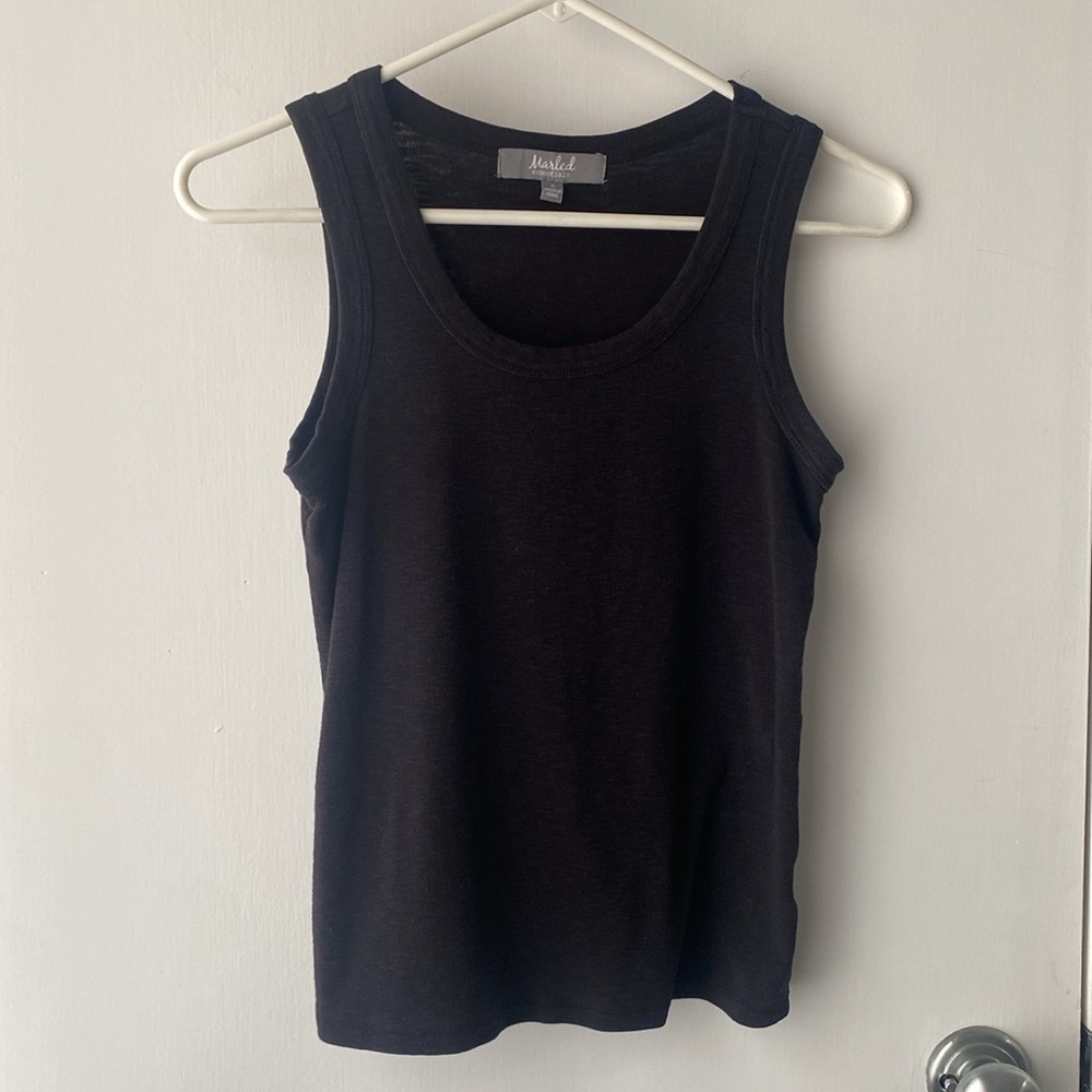 Marled Essentials Black Tank Top